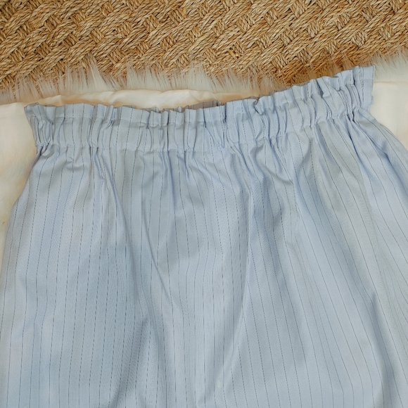 CREATE GOOD ELASTIC WAIST PINSTRIPE SKIRT, BLUE L - Picture 4 of 5
